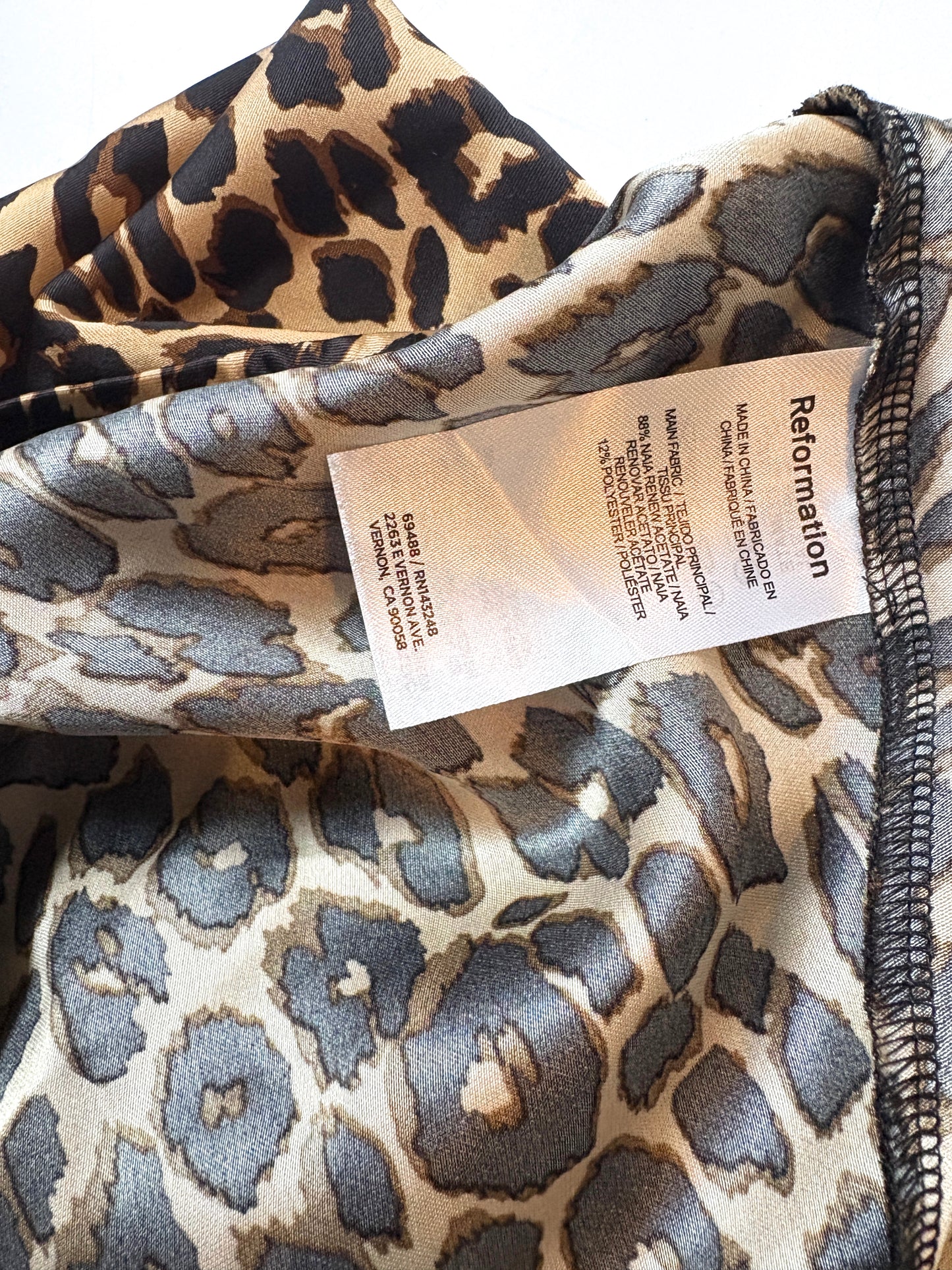 Reformation Gale Satin Leopard Trousers M