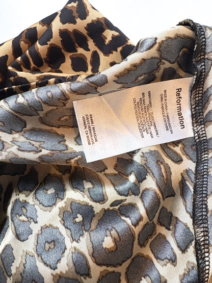 Reformation Gale Satin Leopard Trousers M