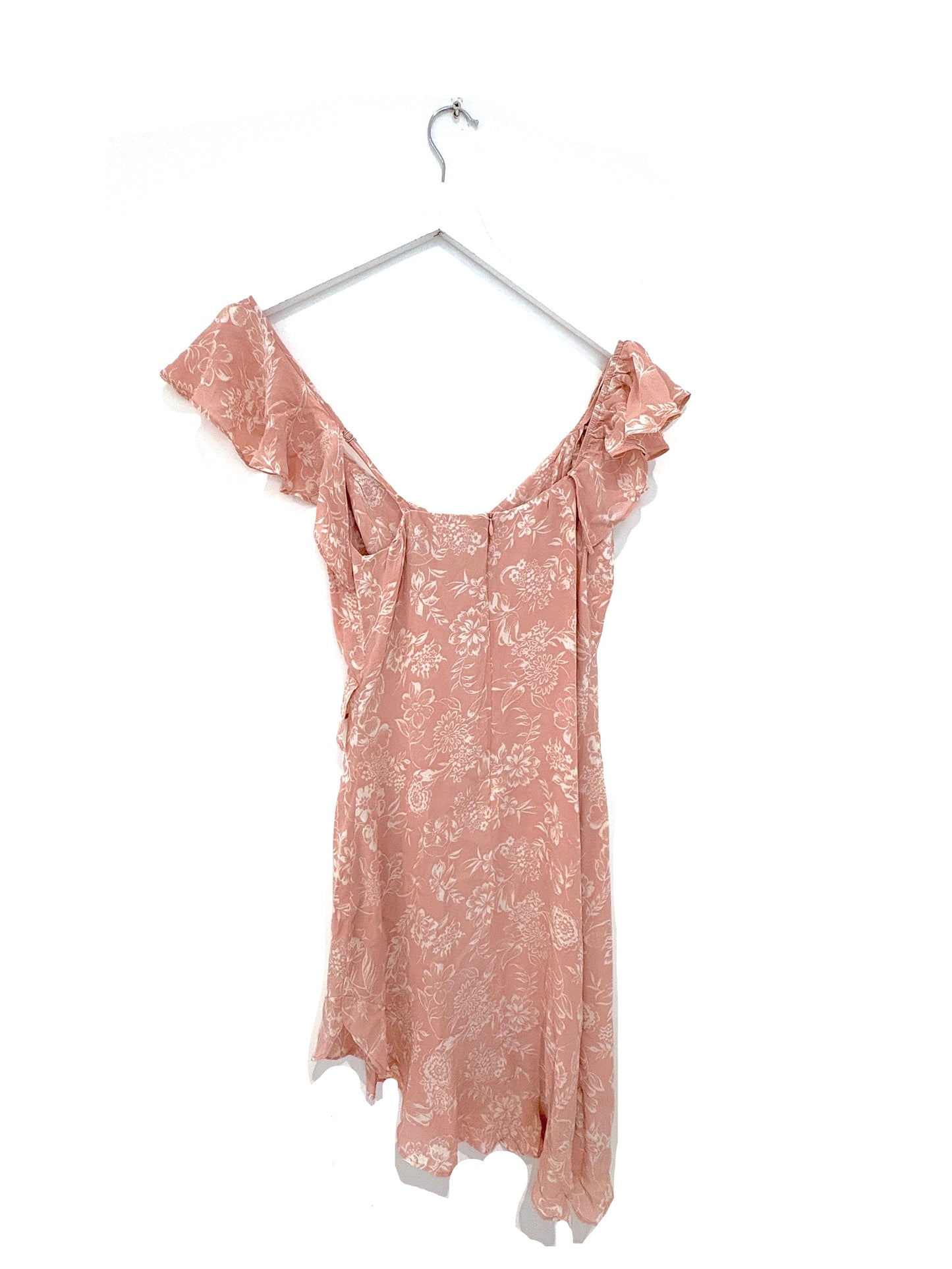 Reformation Pink Ruffle Dress UK 8