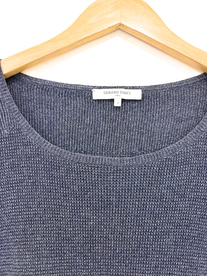 Gerard Darel Blue Shimmer Knit Top S