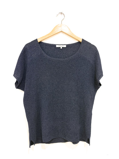 Gerard Darel Blue Shimmer Knit Top S