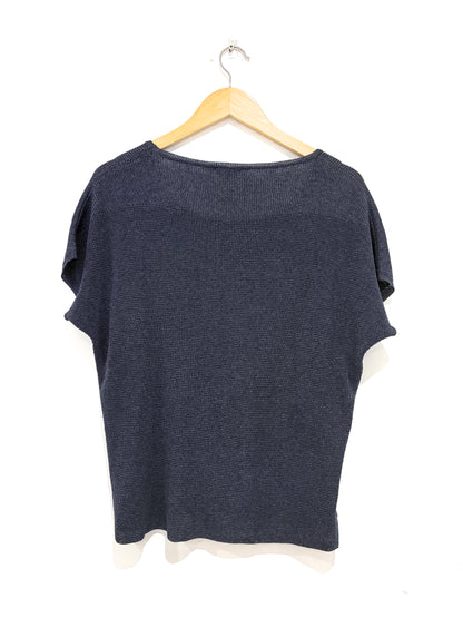 Gerard Darel Blue Shimmer Knit Top S