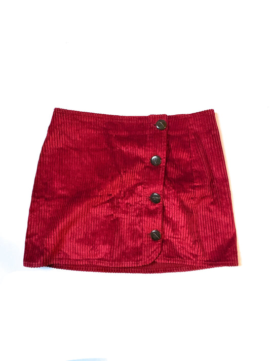 Sézane Berry Corduroy Mini Skirt
