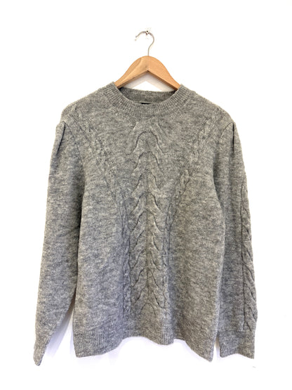 Massimo Dutti Grey Cable Knit L 