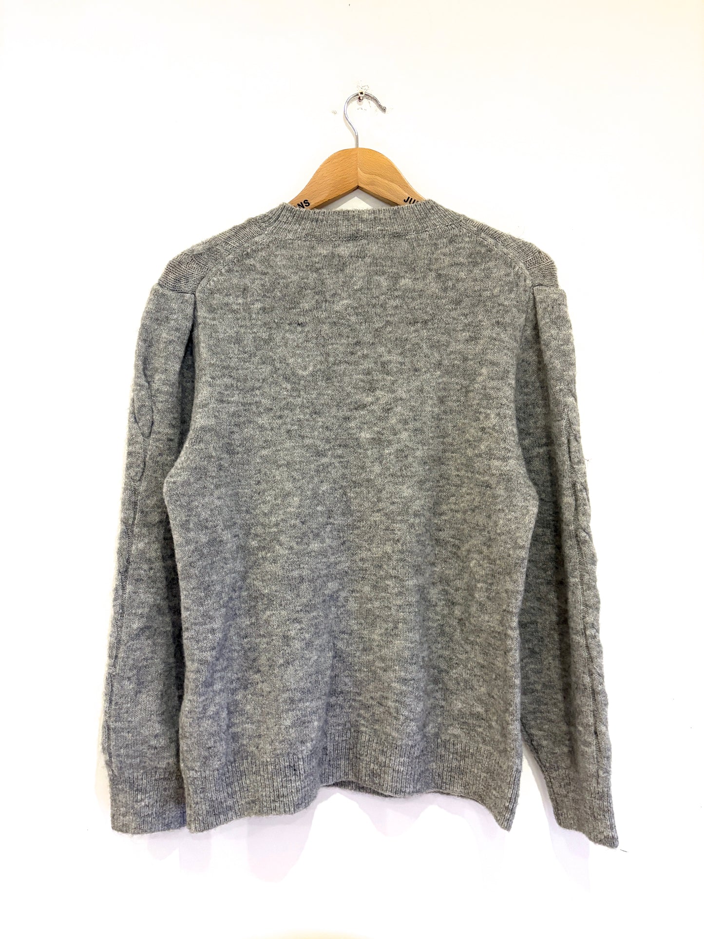 Massimo Dutti Grey Cable Knit L