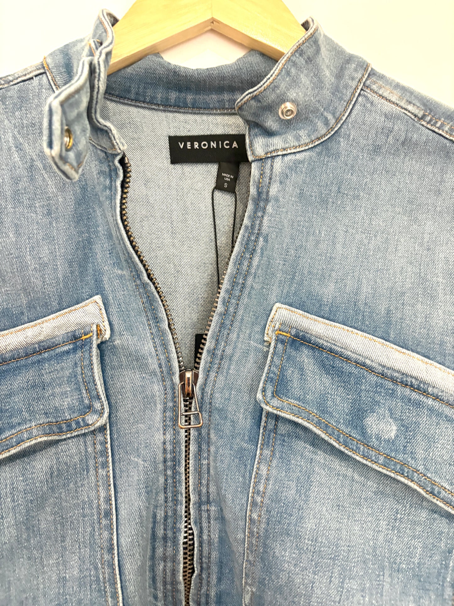 New With Tags Veronica Beard Peplum Denim Jacket S