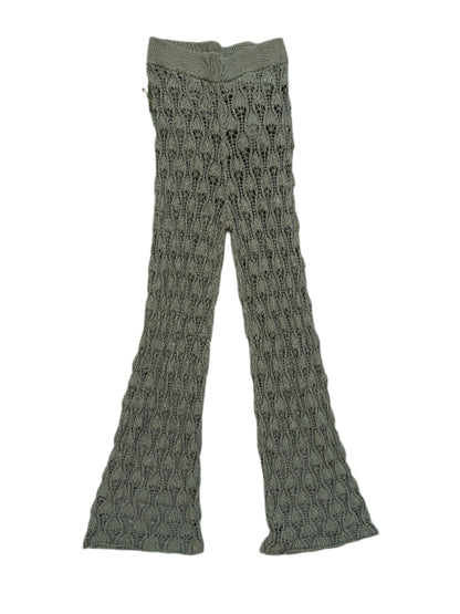 Topshop Crochet Green Flared Trousers S