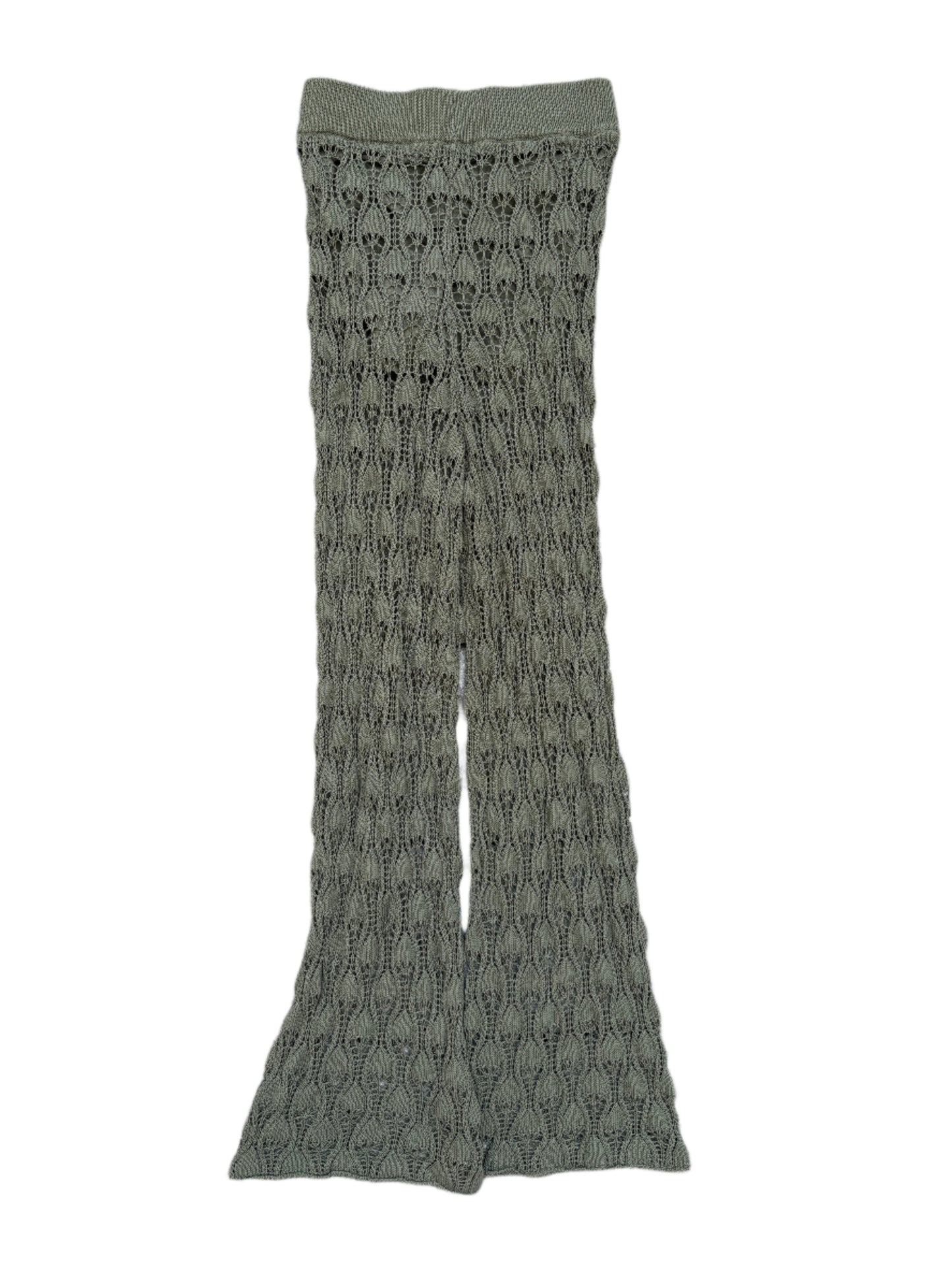 Topshop Crochet Green Flared Trousers S