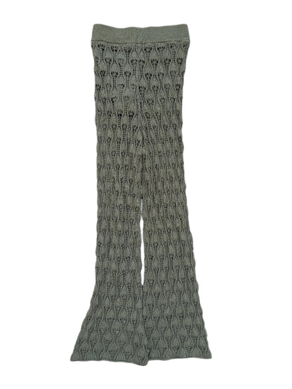 Topshop Crochet Green Flared Trousers S