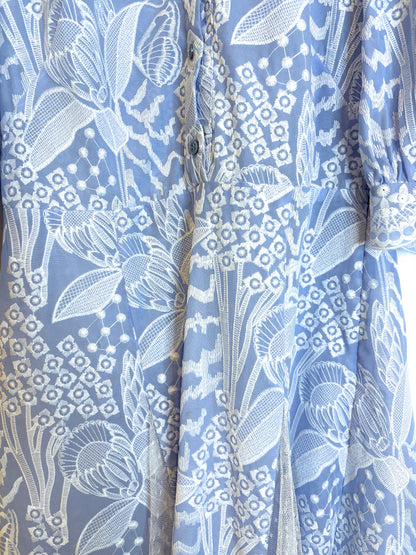 Temperley Blue Lace Dress UK 10