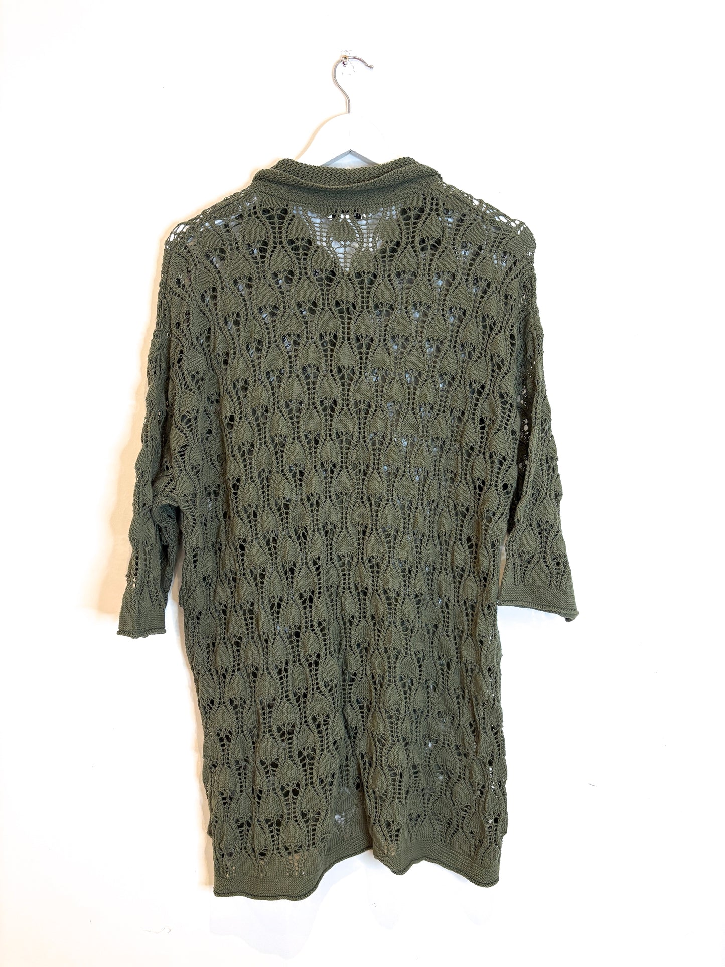 Topshop Crochet Green Cardigan S