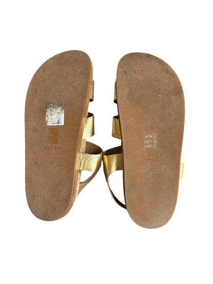 Me+Em Gold T-Bar Sandals UK 7
