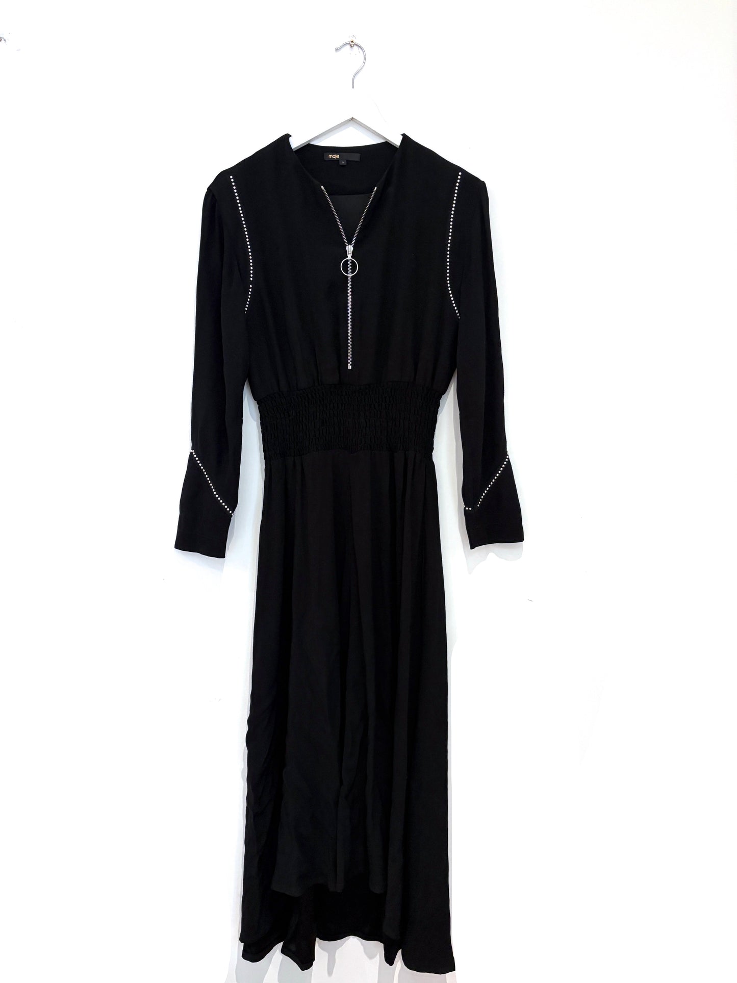 Maje Rimage Studded Midi Dress L