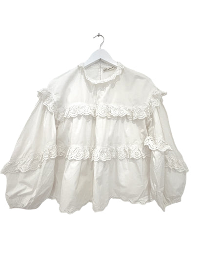 Ulla Johnson White Cotton Frill Blouse