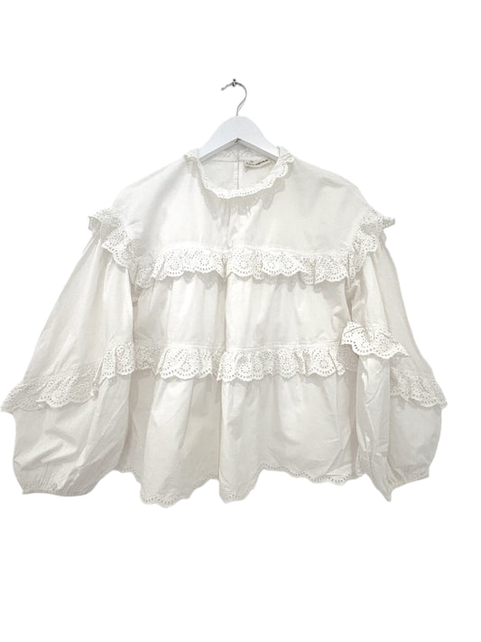 Ulla Johnson White Cotton Frill Blouse