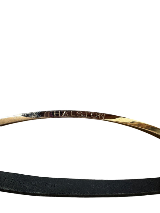 Halston Silver Leather Belt M