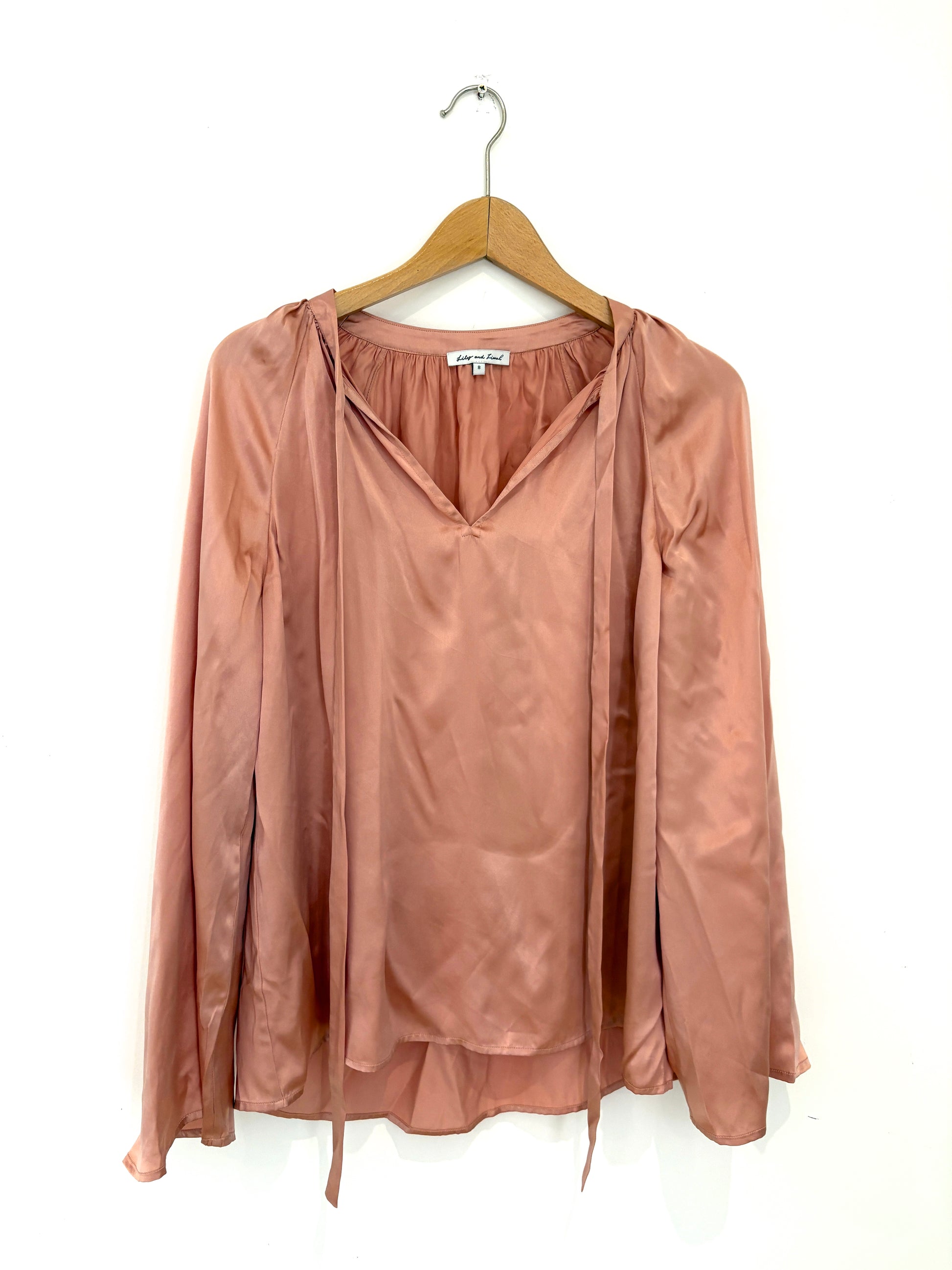 Lily & Lionel Silk Peach Blouse