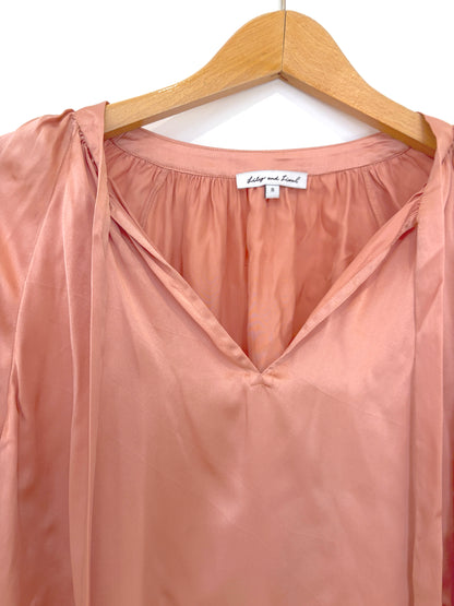 Lily & Lionel Silk Peach Blouse UK 8