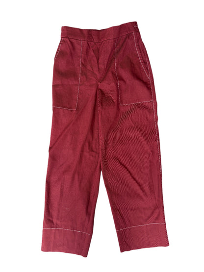 Massimo Dutti Red Utility Cropped Trusers UK 8