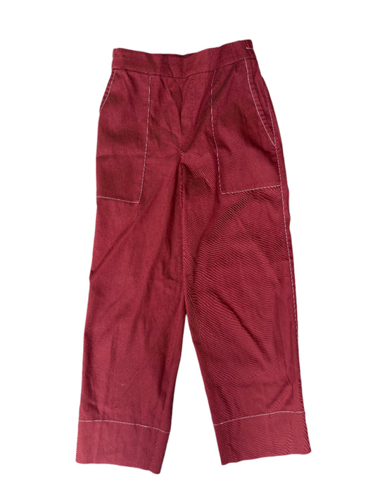 Massimo Dutti Red Utility Cropped Trusers UK 8