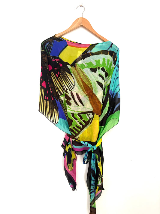 Roberto Cavali Multicolour Silk Print Kaftan
