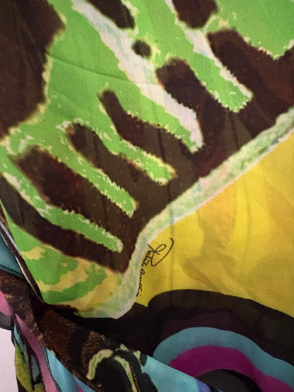 Roberto Cavali Multicolour Silk Print Kaftan UK 10