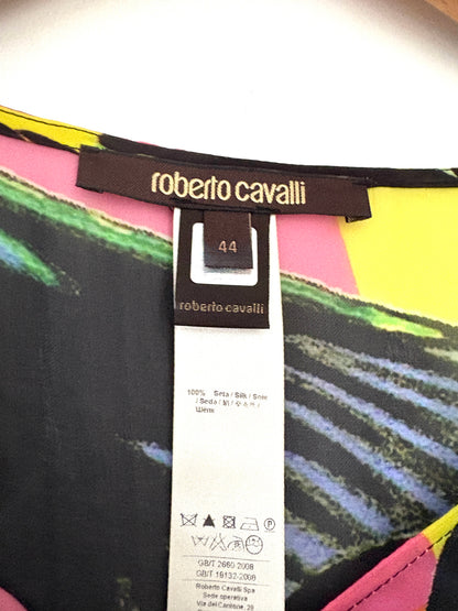 Roberto Cavali Multicolour Silk Print Kaftan UK 10