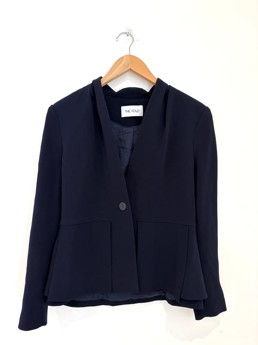 The Fold Navy Peplum Blazer Jacket
