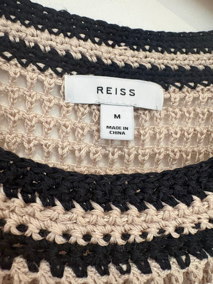 Reiss Neutral Linen Blend Knitted Crew Neck Jumper M