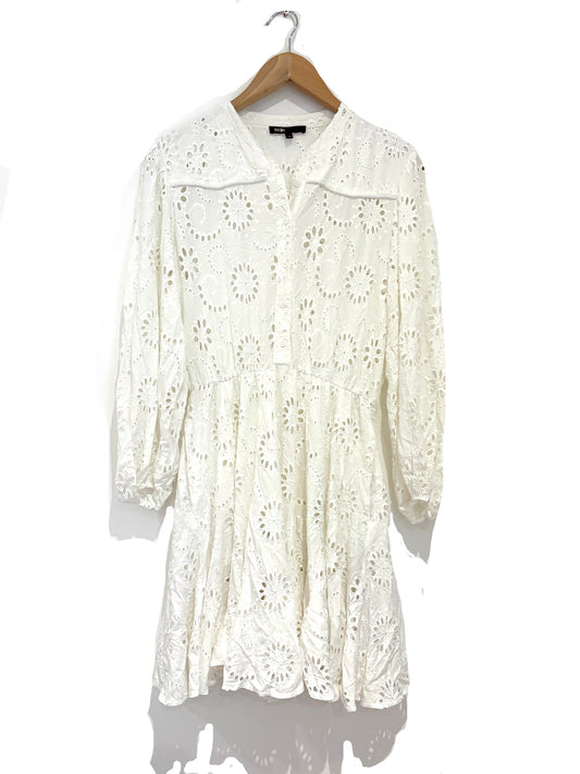 Maje Cotton Broderie Dress UK 12