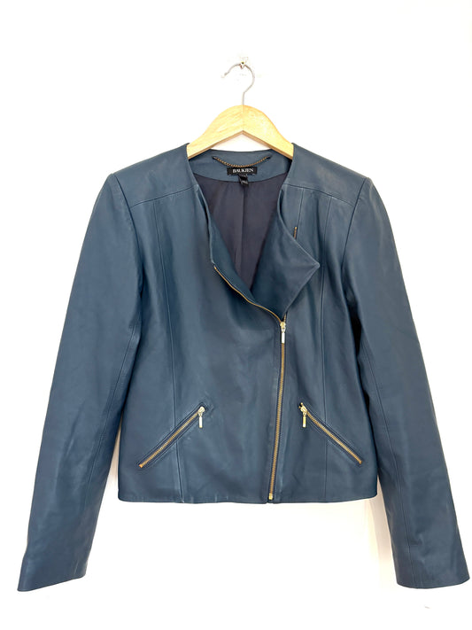 Baukjen Navy Leather Jacket