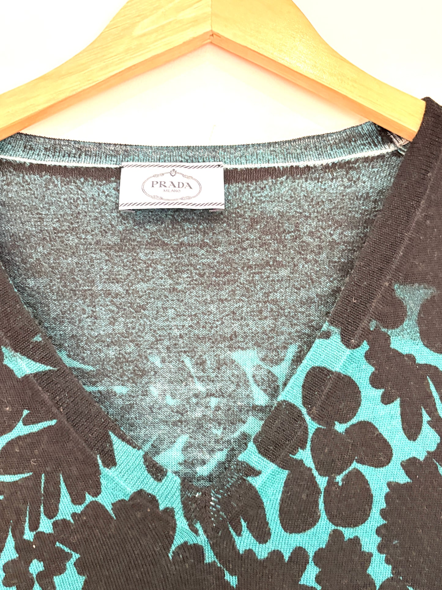 Prada Floral Print Knit Top UK 12