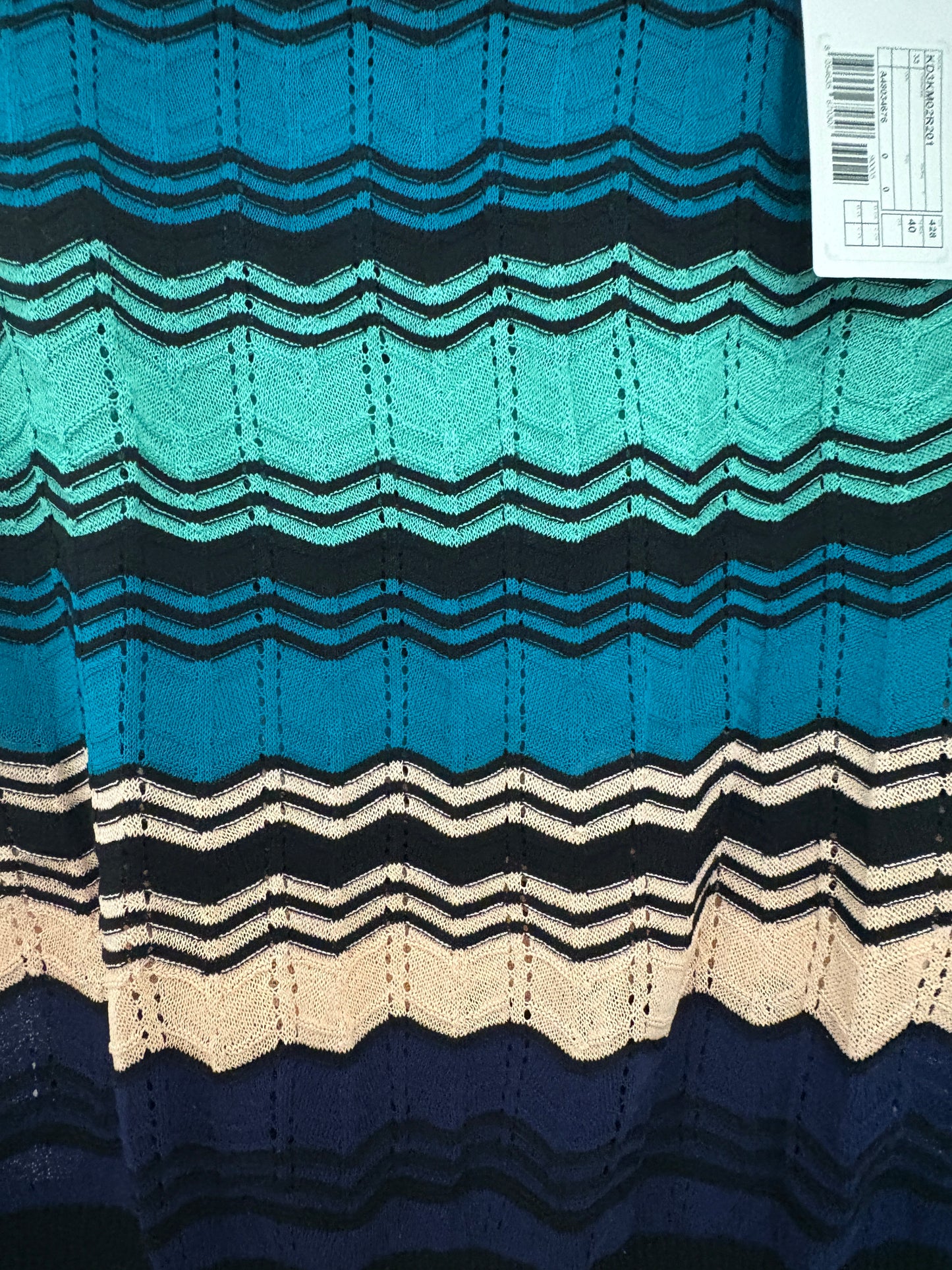 New With Tags M Missoni Blue Crochet Top UK 8