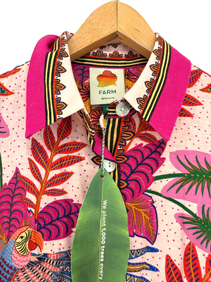 New With Tags Farm Rio Macaw Print Shirt S