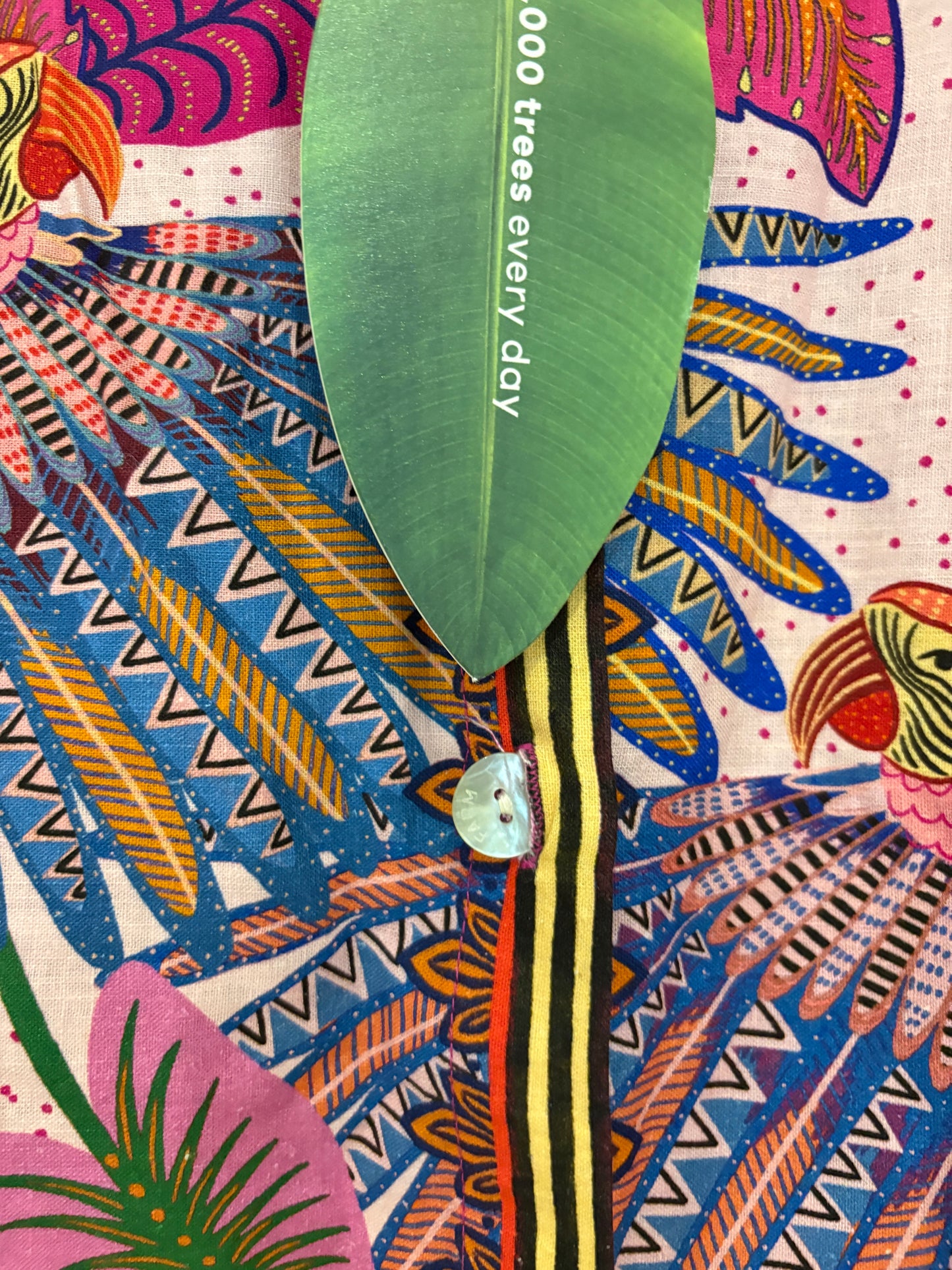 New With Tags Farm Rio Macaw Print Shirt S