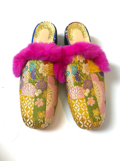 Christian Louboutin Gold Brocade Mules