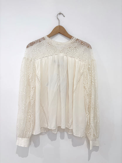 New With Tags Iro Silk Cream Blouse UK 8