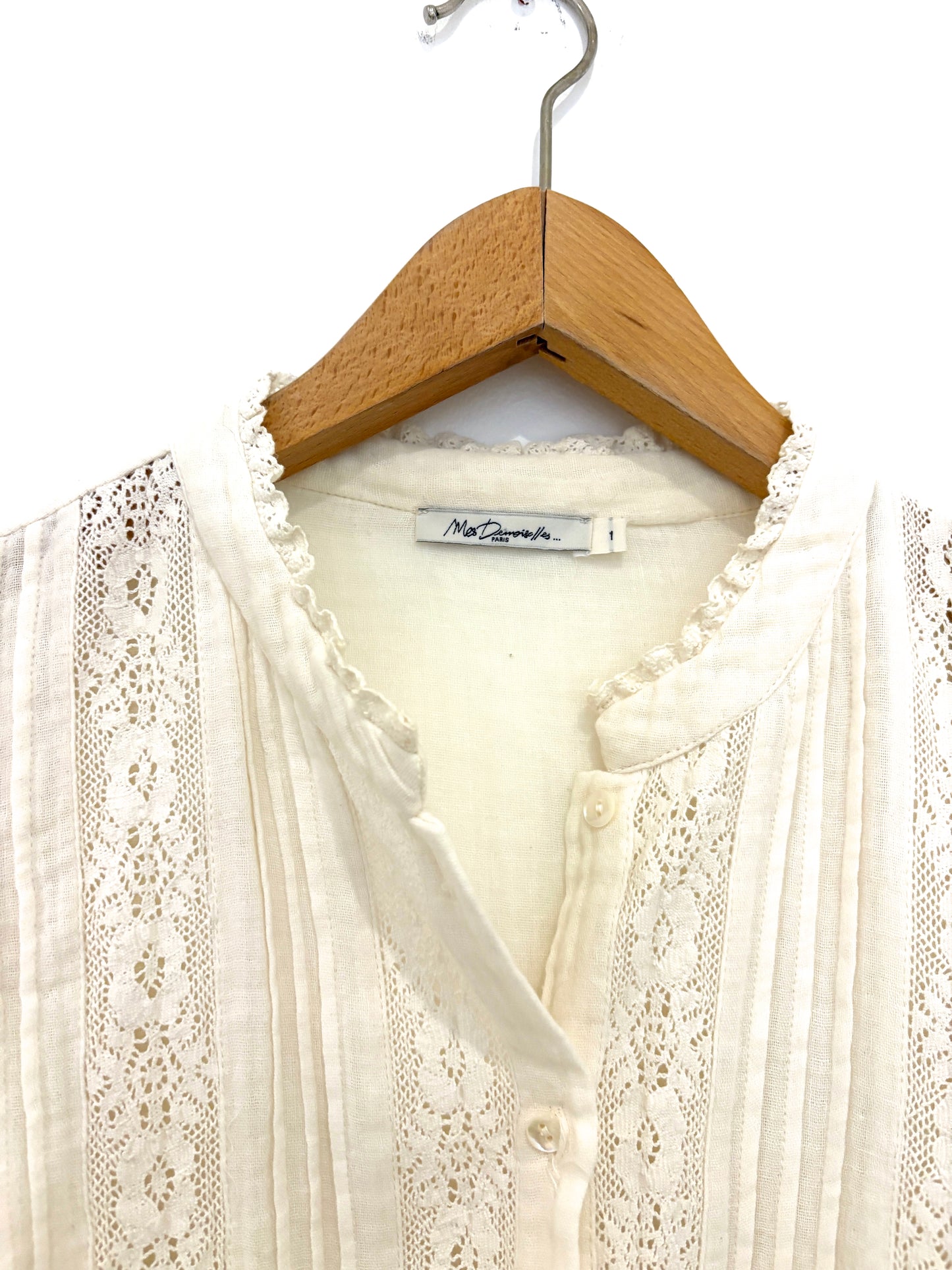 Mes Demoiselles Lace Cotton Shirt S