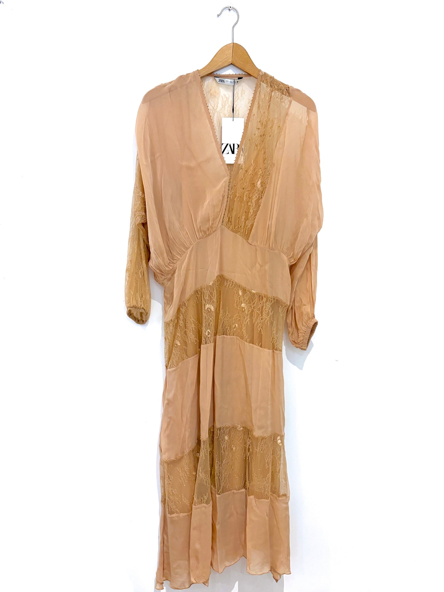 Zara Nude Beaded Dress