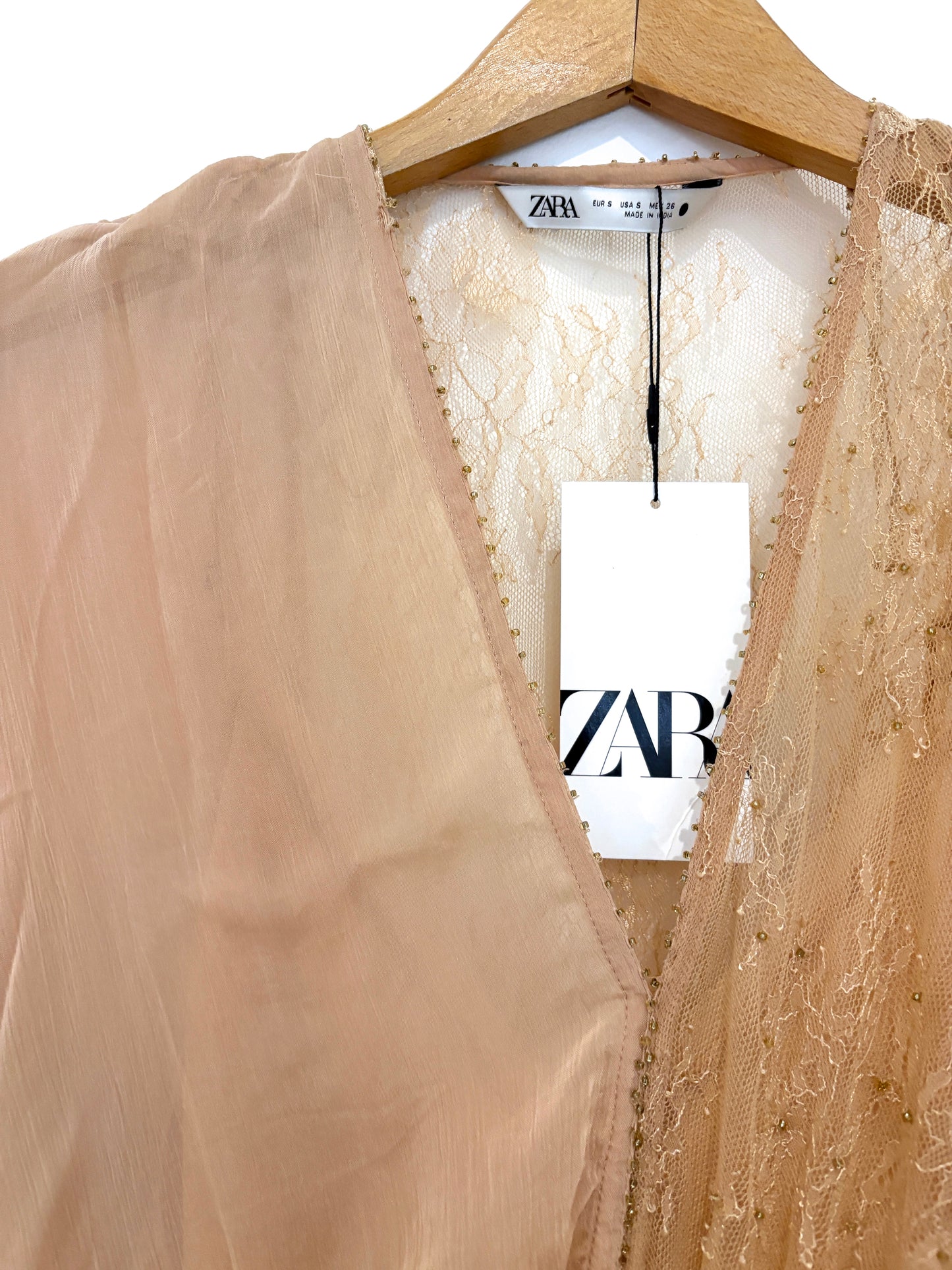 New With Tags Zara Lace Beaded Dress S