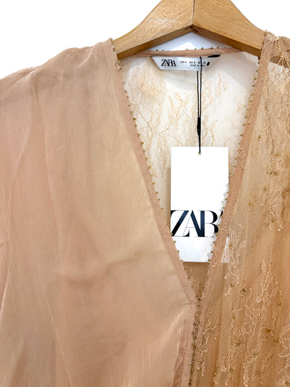 New With Tags Zara Lace Beaded Dress S
