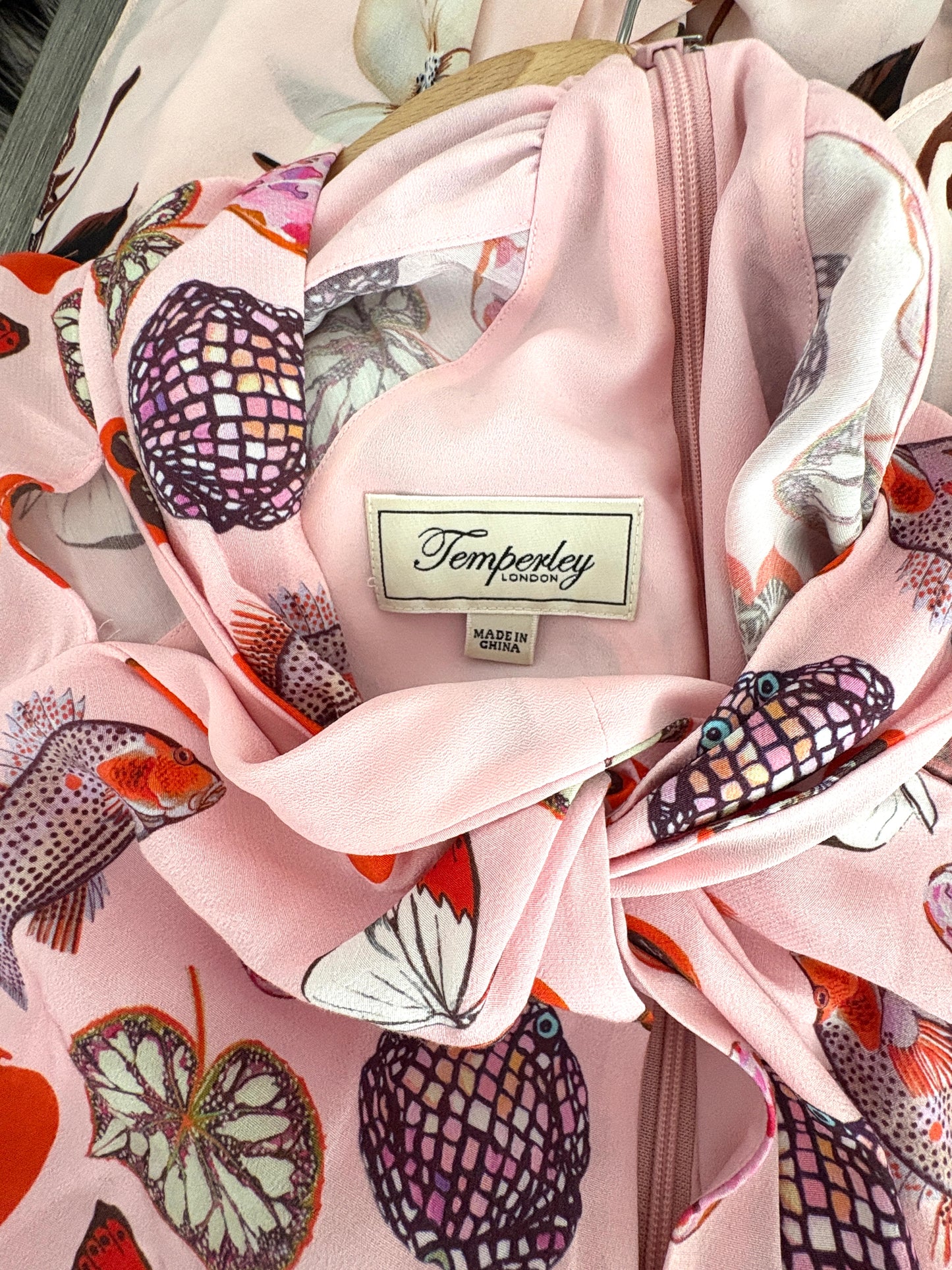 Temperley Blush Printed Crepe Dress UK 6