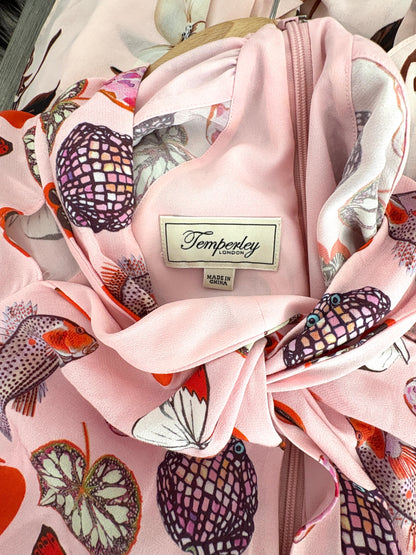 Temperley Blush Printed Crepe Dress UK 6