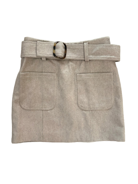 Sézane Beige Virgin Wool Mini Skirt UK 8