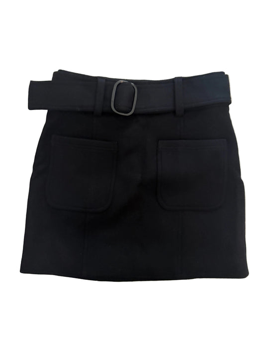 Sezane Wool Black Gillie Skirt