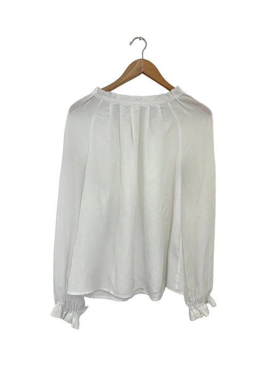 The Fold White Silk Blouse