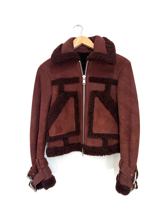 All Saints Aster Shearling Biker Jacket