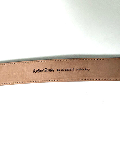 & Other Stories Patent Leather Croc Black Belt XS