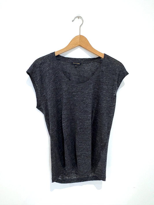 Massimo Dutti Melange Grey Tee 