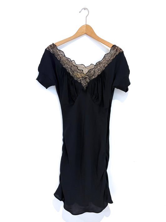 Catherine Melandrino Black Lace Dress 